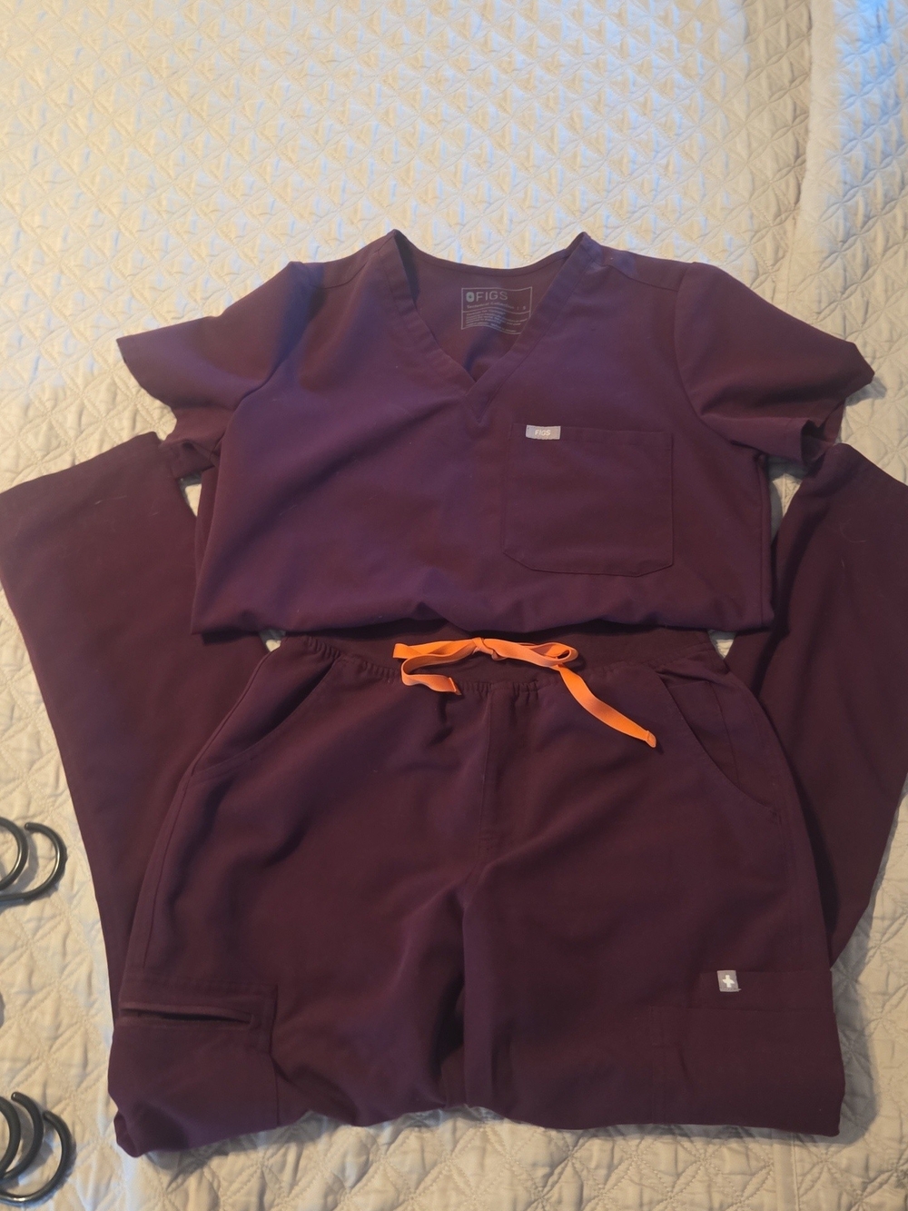 Womens Figs Scrub Orange Drawstring
